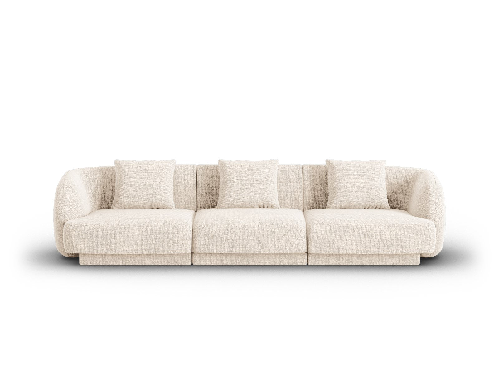 Cosmopolitan Design Bank Tulum 3-zits, chenille, lichtbeige - 90x255x7