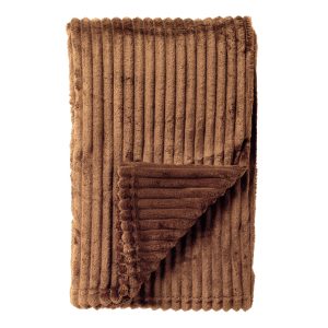 MARTHY – plaid 140×180 cm – zacht ribfluweel – corduroy – Tobacco Brow MARTHY – plaid 140×180 cm – zacht ribfluweel – corduroy – Tobacco Brow