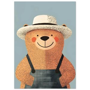 Artfulprints Poster Beer op de boerderij – A4 21×29.7 cm – Bruin Artfulprints Poster Beer op de boerderij – A4 21×29.7 cm – Bruin