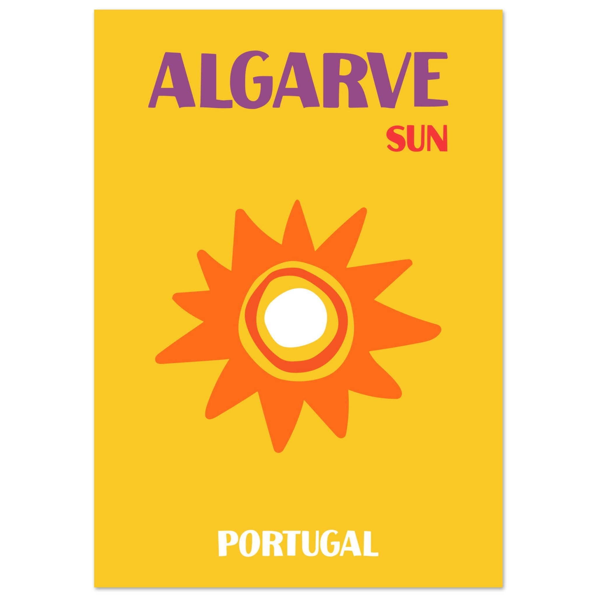 Artfulprints Poster Portugal - Algarve - A4 21x29.7 cm - Geel