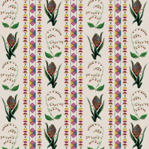 Catchii Behang Encanto Aztec Flowers Pastel beige Catchii Behang Encanto Aztec Flowers Pastel beige
