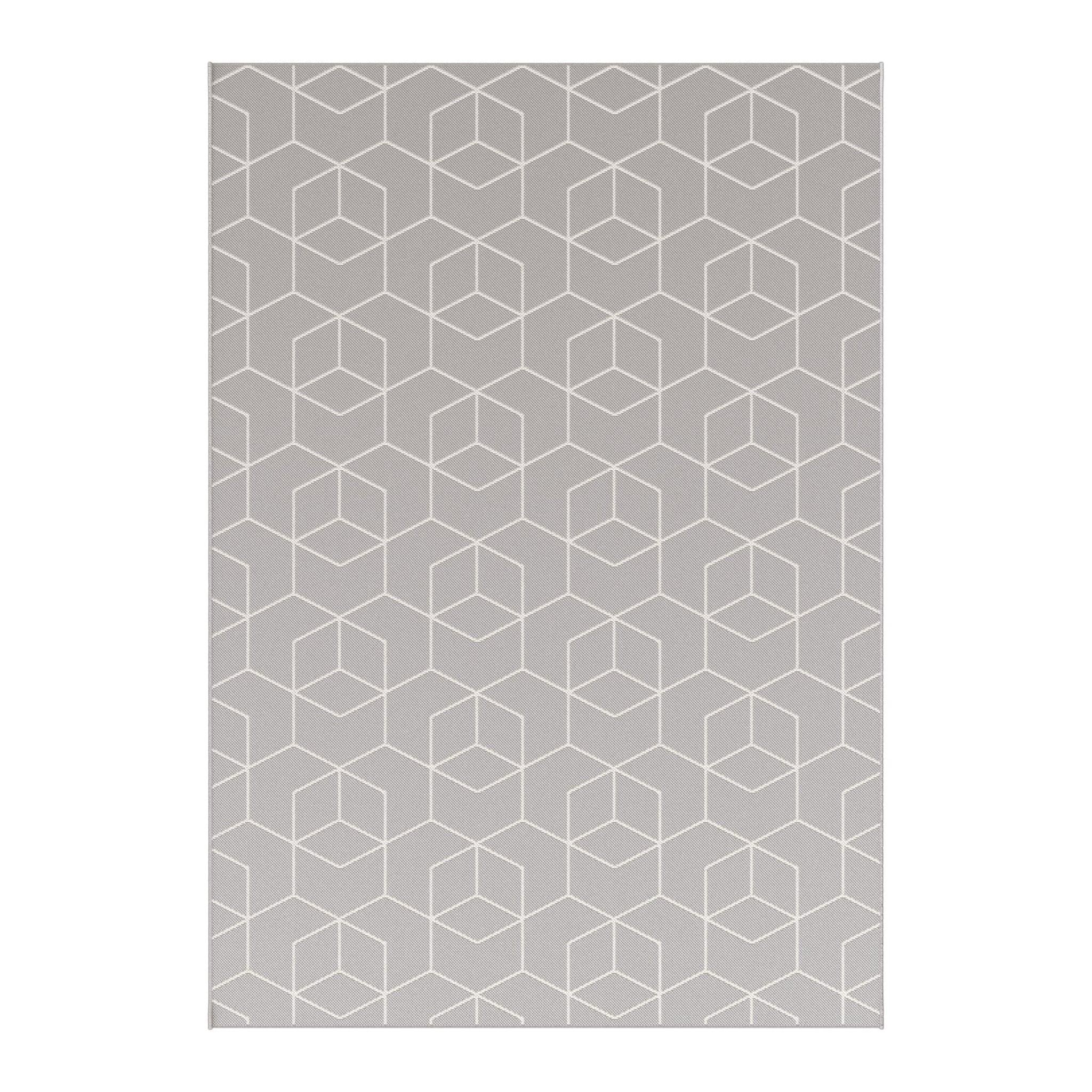AFK Living vloerkleed Kube - voor binnen en buiten - grijs - 80 x 150