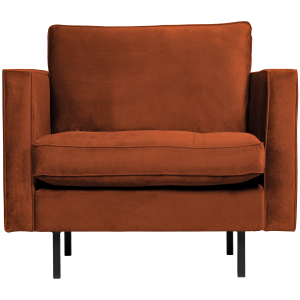 WOOOD classic fauteuil Rodeo – Velvet – Roest – 83x98x88 WOOOD classic fauteuil Rodeo – Velvet – Roest – 83x98x88