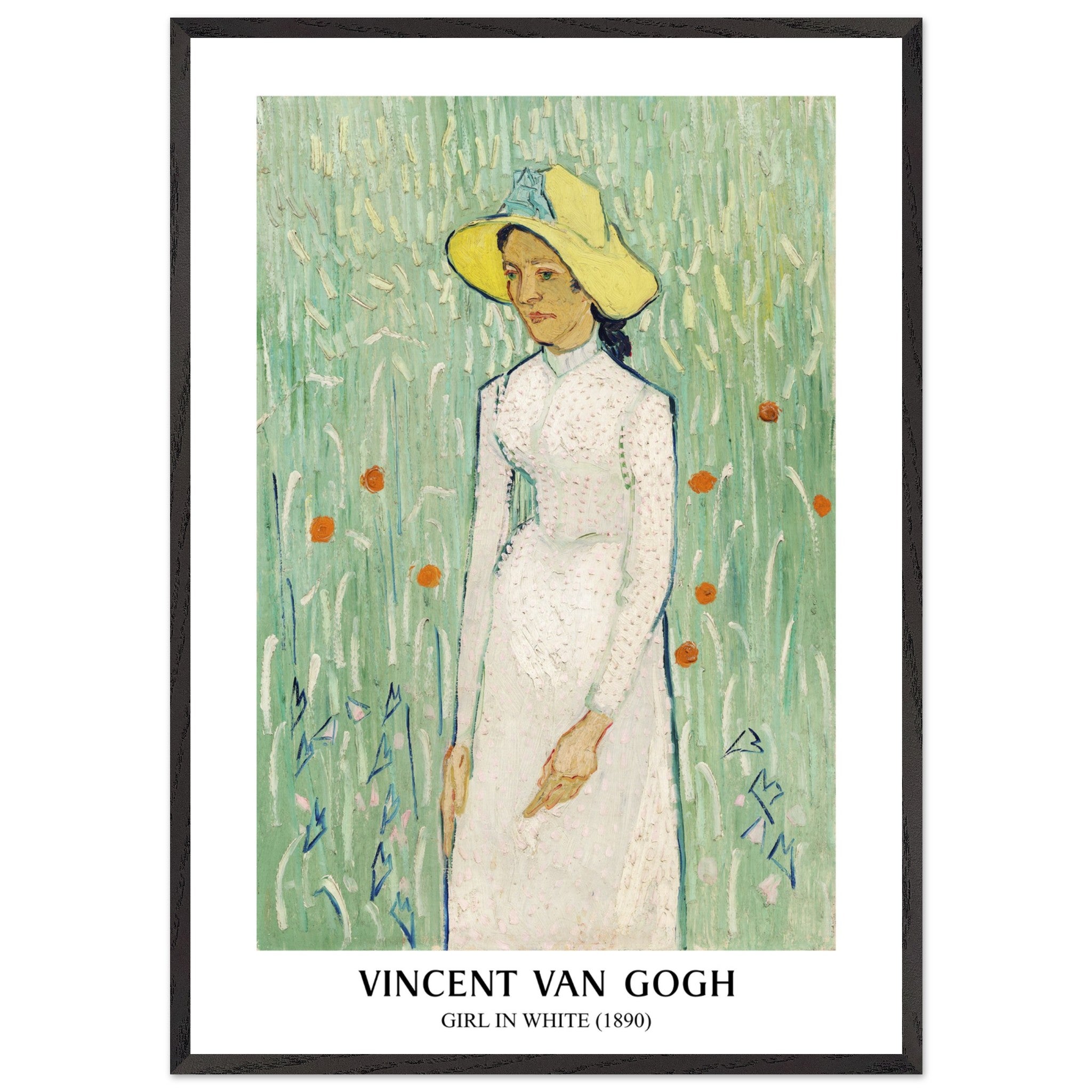 Artfulprints Poster met Lijst Vincent van Gogh - Girl in white - 70x10