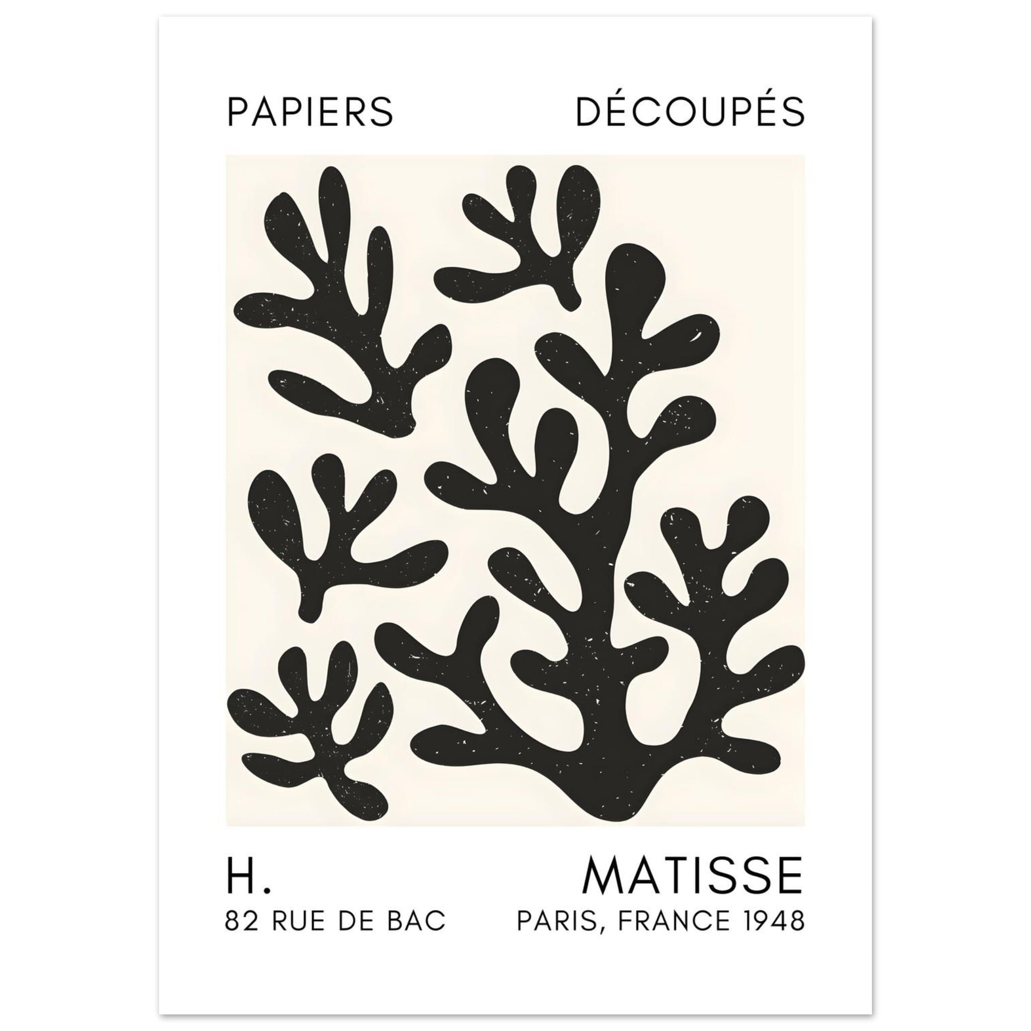 Artfulprints Poster Matisse – Coral shadows black - 50x70 cm - Zwart