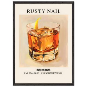 Artfulprints Poster met Lijst Rusty Nail cocktail – Ingredients – 50×7 Artfulprints Poster met Lijst Rusty Nail cocktail – Ingredients – 50×7