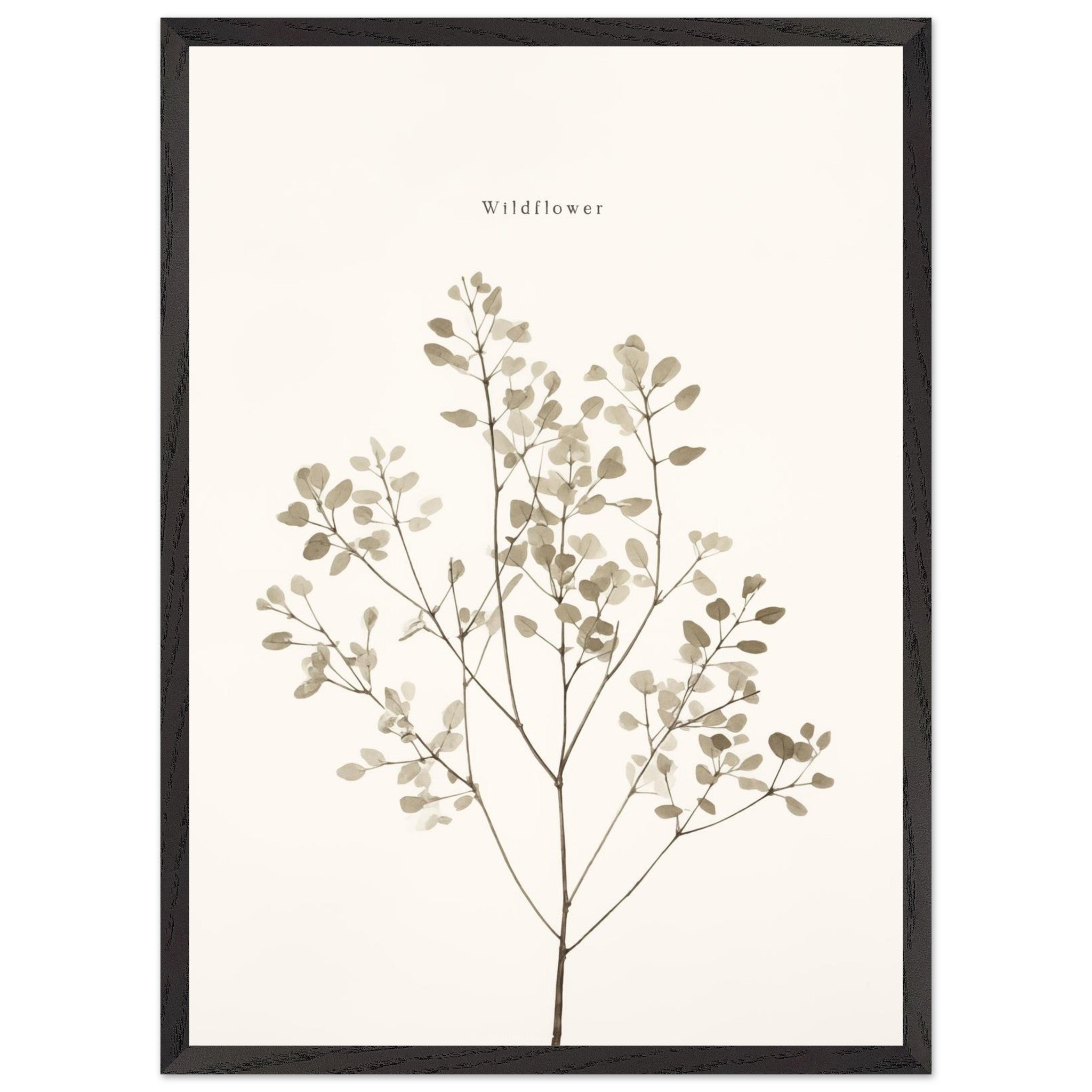 Artfulprints Poster met Lijst Wildflower - 50x70 cm - Taupe