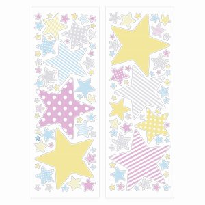 Art for the Home Muurstickers – Sterren – Pastelkleur – 2 x 25×70 cm Art for the Home Muurstickers – Sterren – Pastelkleur – 2 x 25×70 cm
