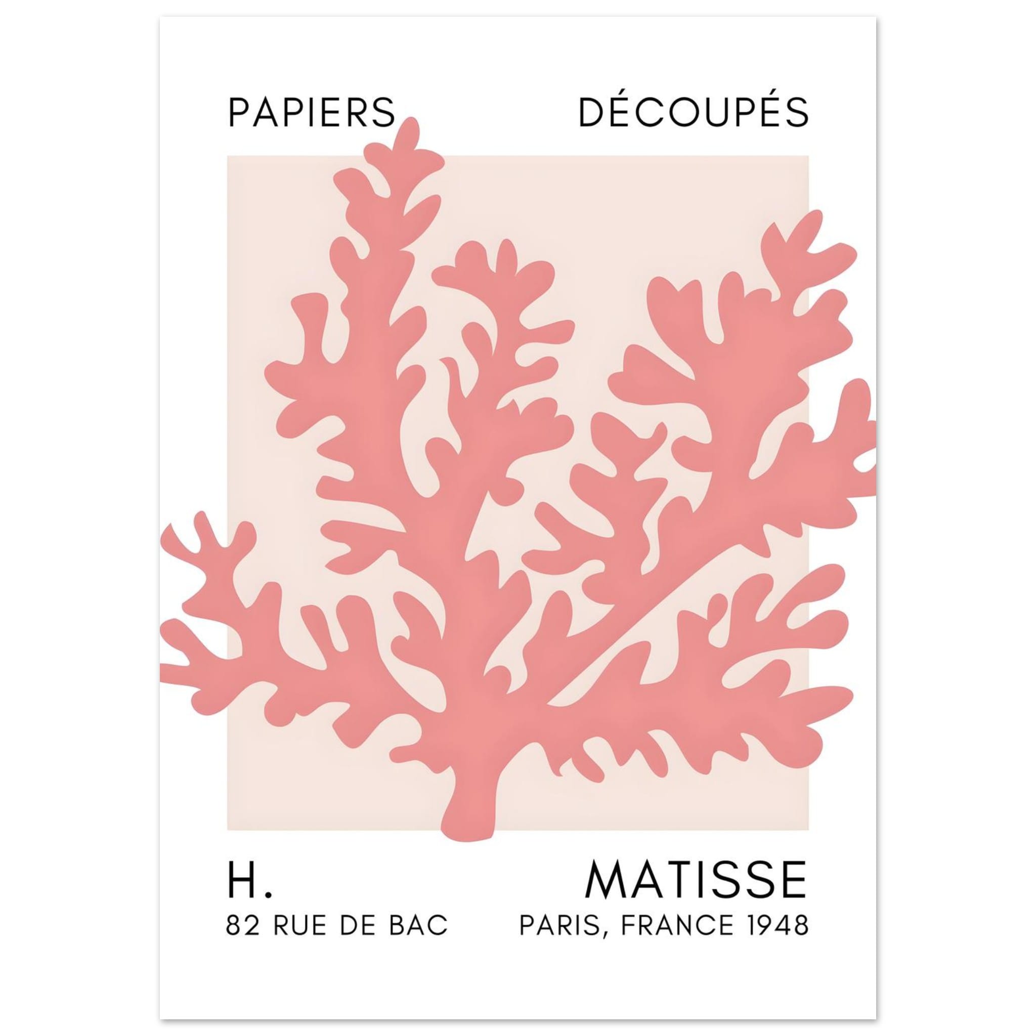 Artfulprints Poster Matisse – Aqua bloom taupe - 50x70 cm - Taupe