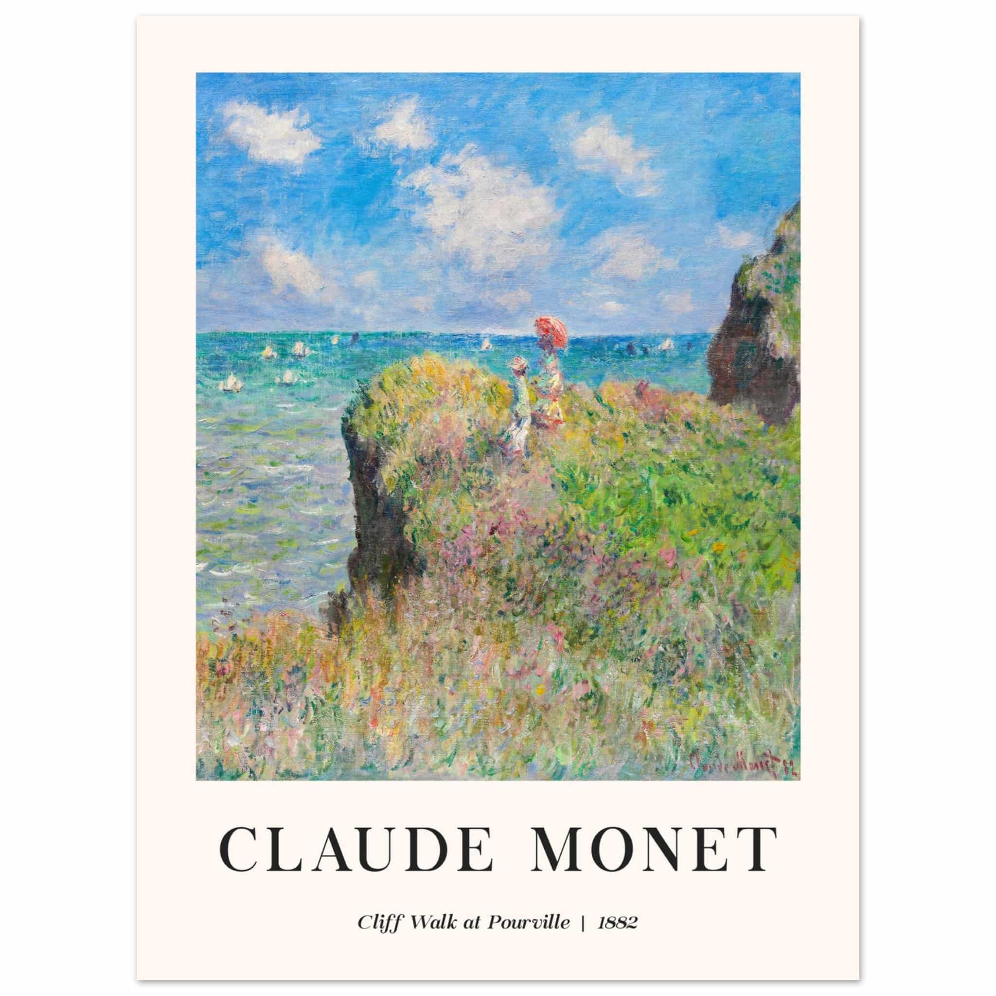 Artfulprints Poster Claude Monet - Cliff walk at Pourville - 30x40 cm