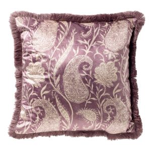 RAVIE – kussenhoes 45×45 cm – paisley – fringe – Dusky Orchid – paars RAVIE – kussenhoes 45×45 cm – paisley – fringe – Dusky Orchid – paars
