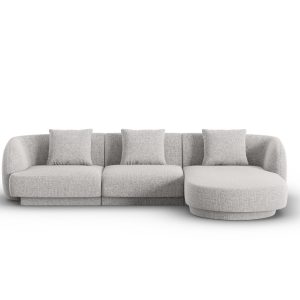 Cosmopolitan Design rechter hoekbank Tulum 4-zits, chenille, lichtgrij Cosmopolitan Design rechter hoekbank Tulum 4-zits, chenille, lichtgrij