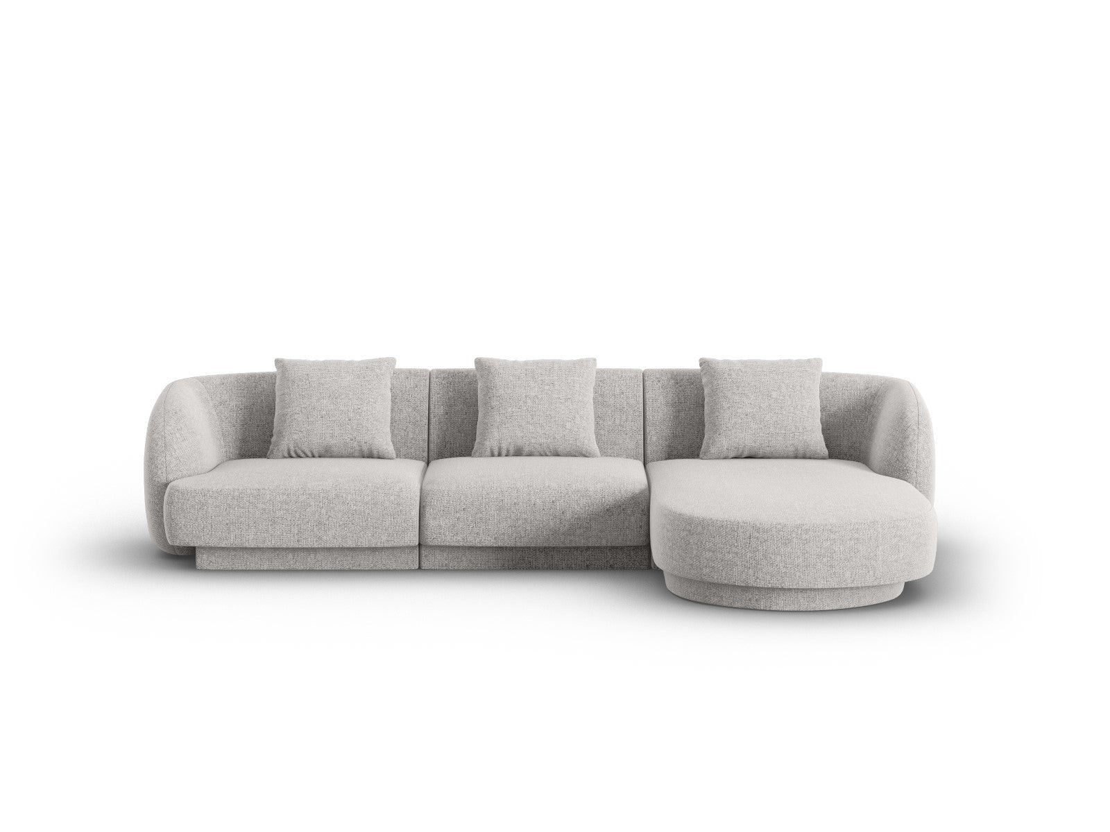 Cosmopolitan Design rechter hoekbank Tulum 4-zits, chenille, lichtgrij