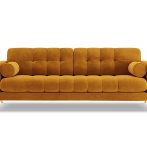 Cosmopolitan Design Bank Bali 3-zits, flueel, geel – 96x177x75cm Cosmopolitan Design Bank Bali 3-zits, flueel, geel – 96x177x75cm