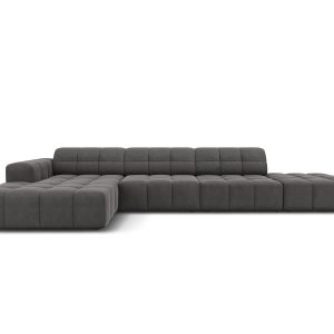 Cosmopolitan Design linker hoekbank Chicago 5-zits, flueel grijs – 167 Cosmopolitan Design linker hoekbank Chicago 5-zits, flueel grijs – 167