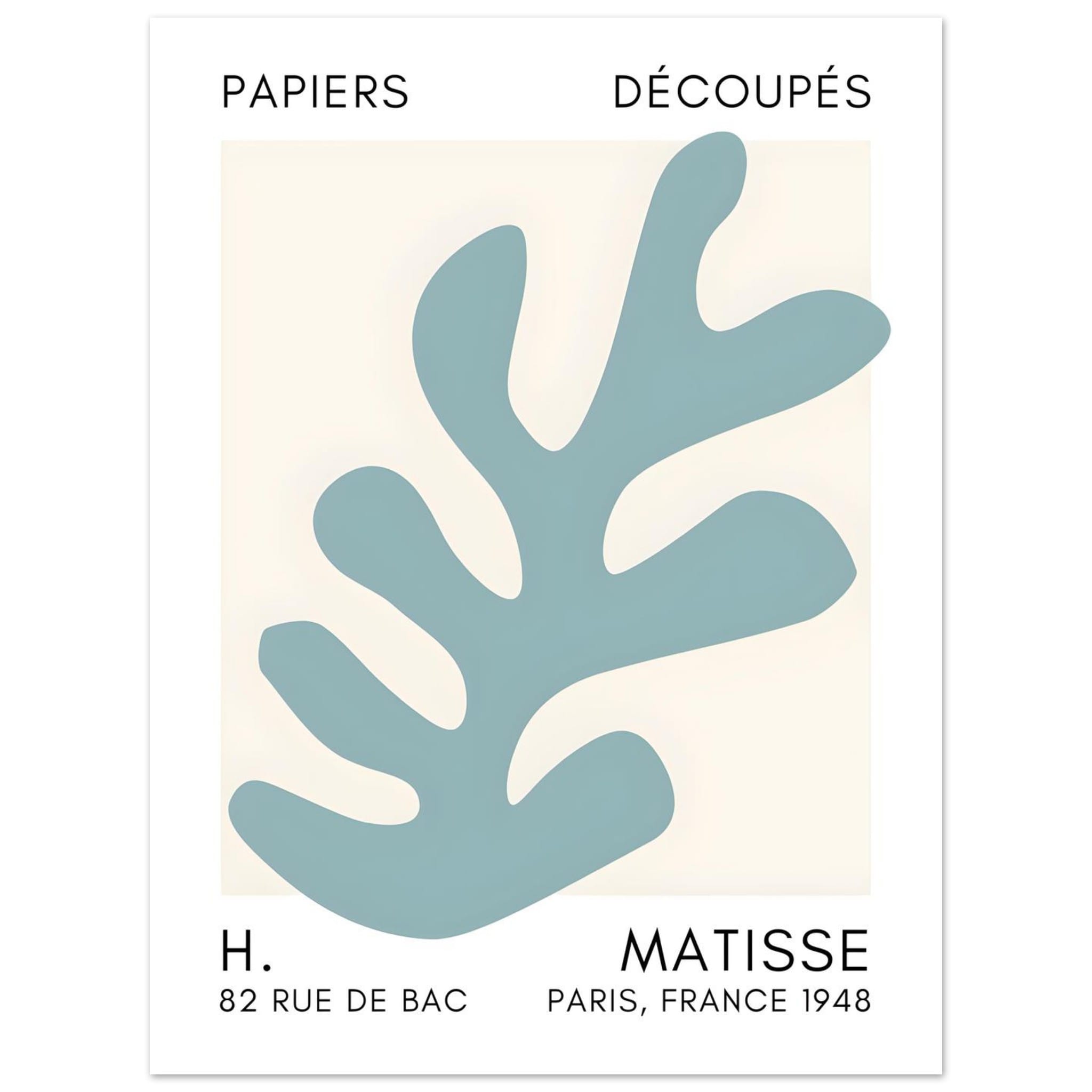 Artfulprints Poster Matisse – Ocean petals turquoise - 30x40 cm - Turq
