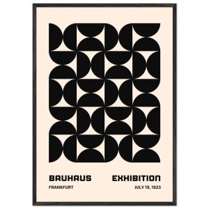 Artfulprints Poster met Lijst Bauhaus – 19 juli 1923 zwart – 70×100 cm