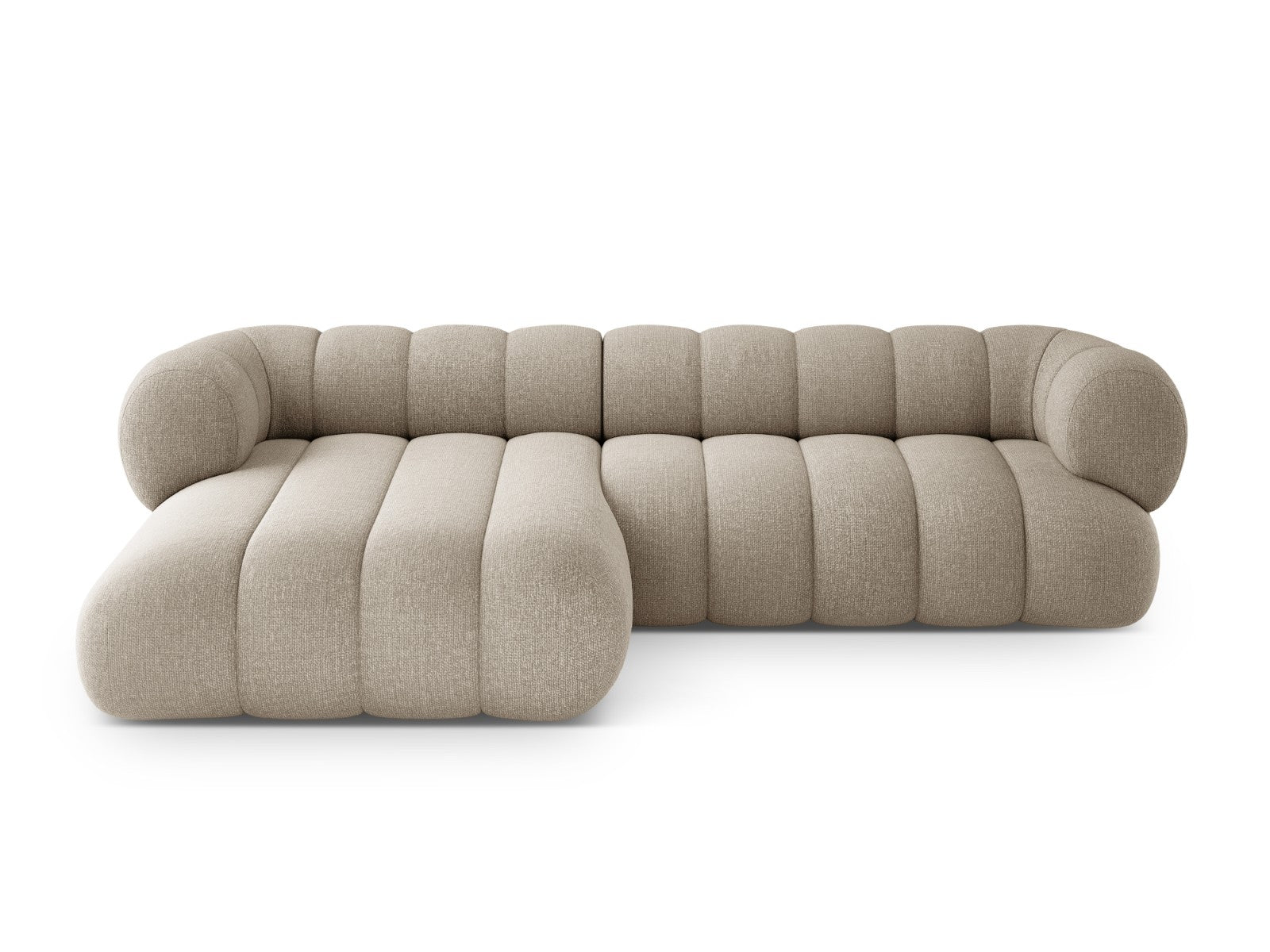 Cosmopolitan Design Hoekbank Koge 5-zits, chenille donkerbeige - 165x2