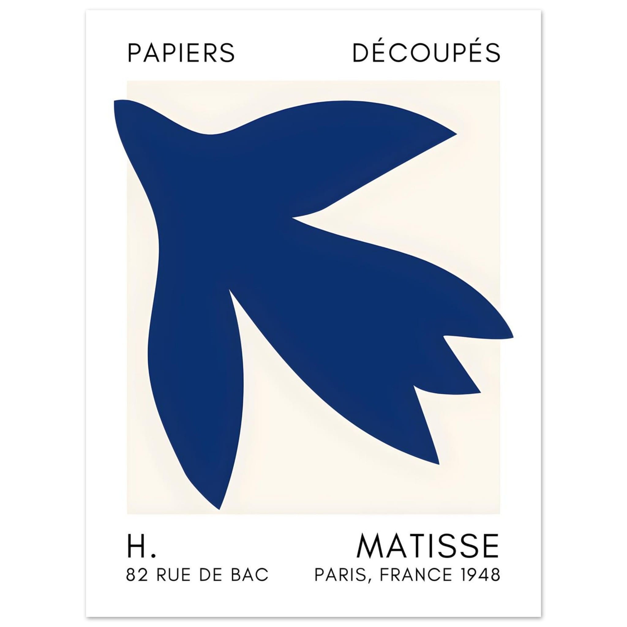 Artfulprints Poster Matisse – Shapes in the air navy blue - 30x40 cm -
