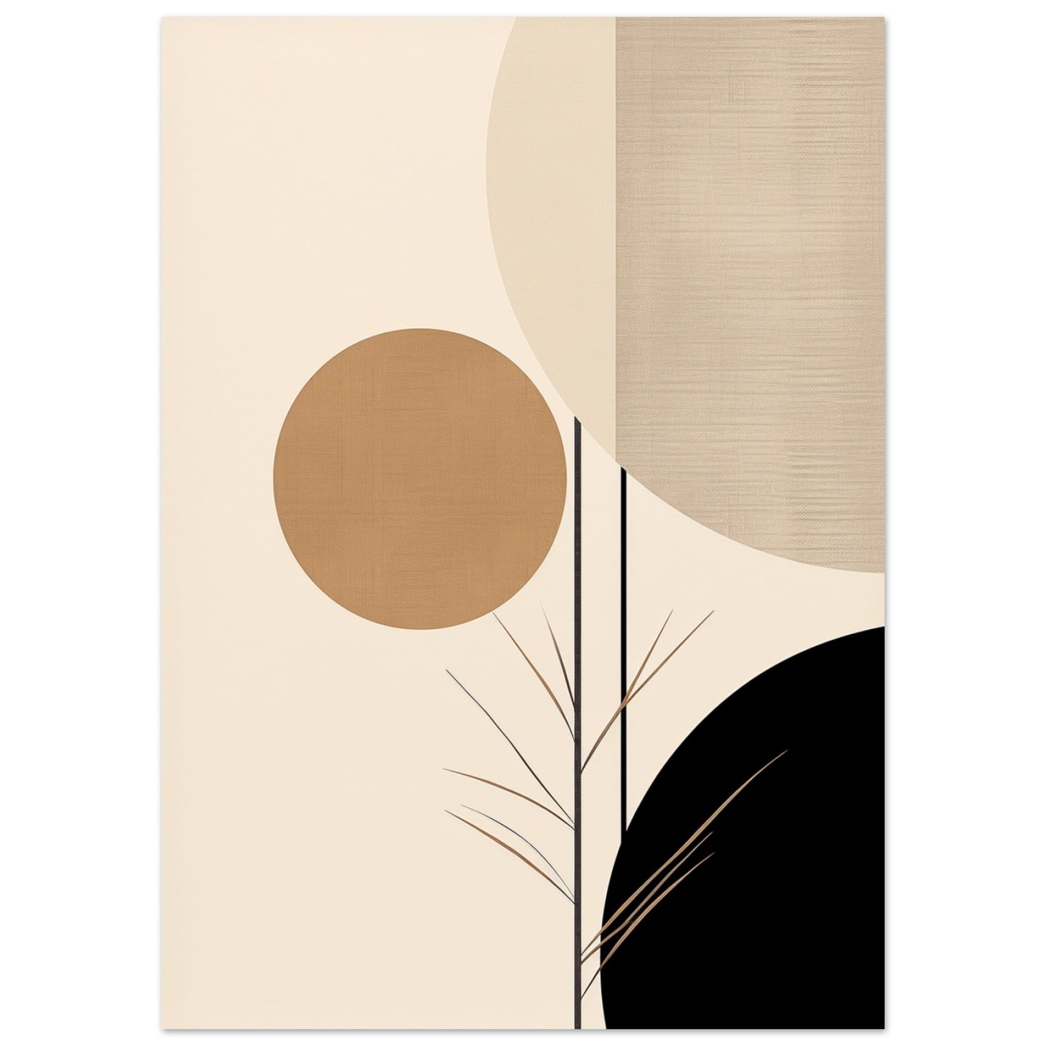 Artfulprints Poster Japandi abstract II - 50x70 cm - Meerkleurig