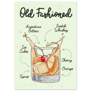 Artfulprints Old Fashioned cocktail I – Illustratie poster A4 21×29.7 Artfulprints Old Fashioned cocktail I – Illustratie poster A4 21×29.7