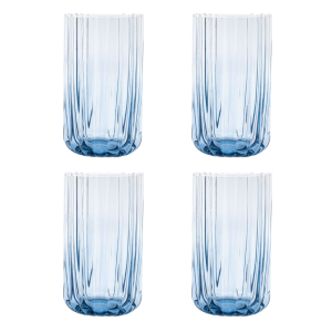 Brut Homeware | Longdrink Gaia | Set van 4 | Sapglas | 460ml | blauw