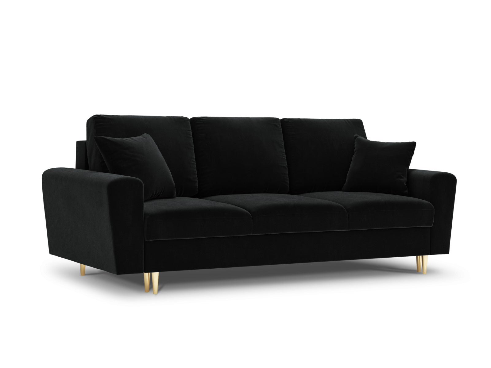 Cosmopolitan Design Slaapbank met opbergdoos Kyoto 3-zits, flueel, zwa