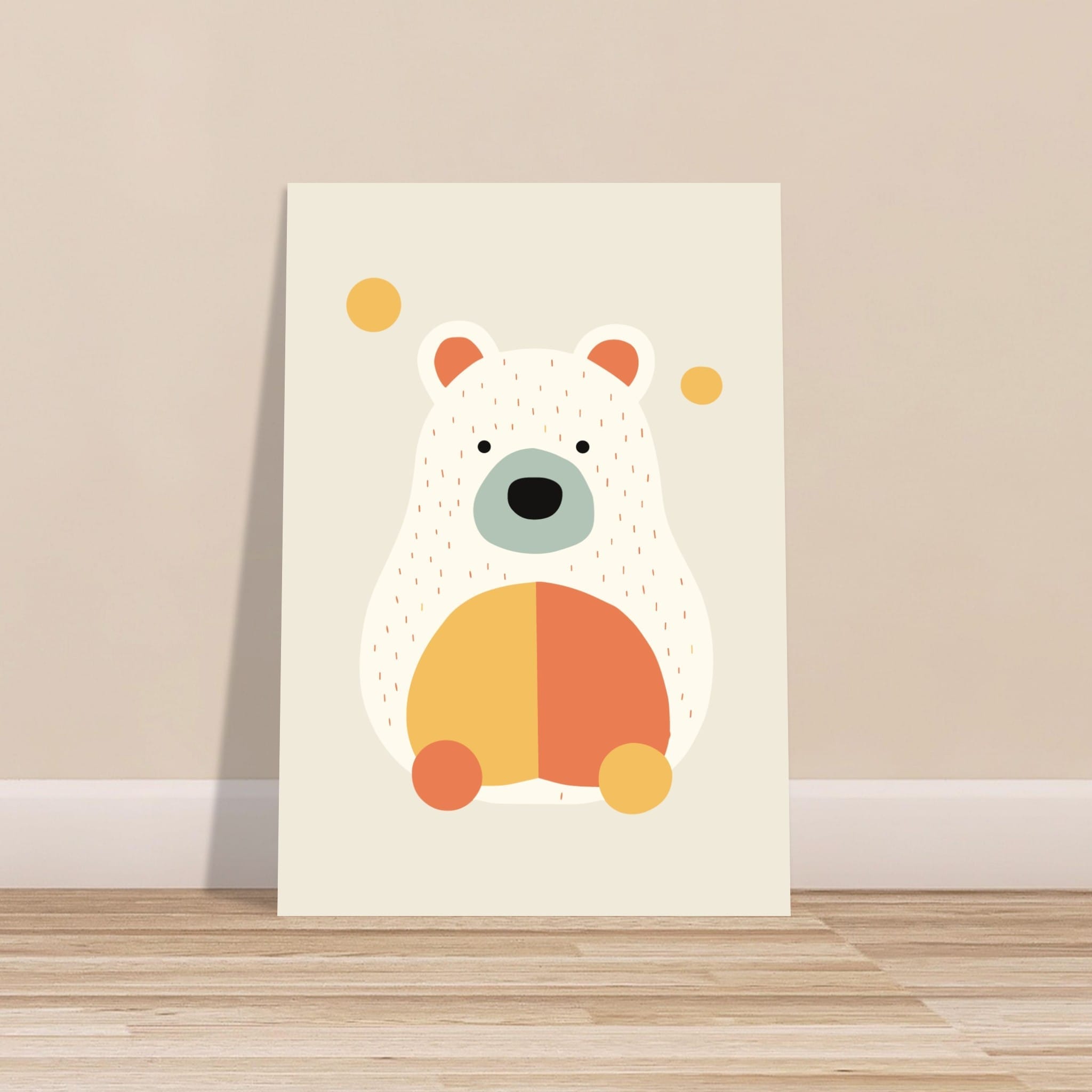 Artfulprints Poster Beertje kleur - 70x100 cm - Meerkleurig
