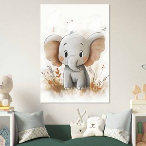 Artfulprints Poster Avontuurlijke olifant – 70×100 cm – Grijs Artfulprints Poster Avontuurlijke olifant – 70×100 cm – Grijs