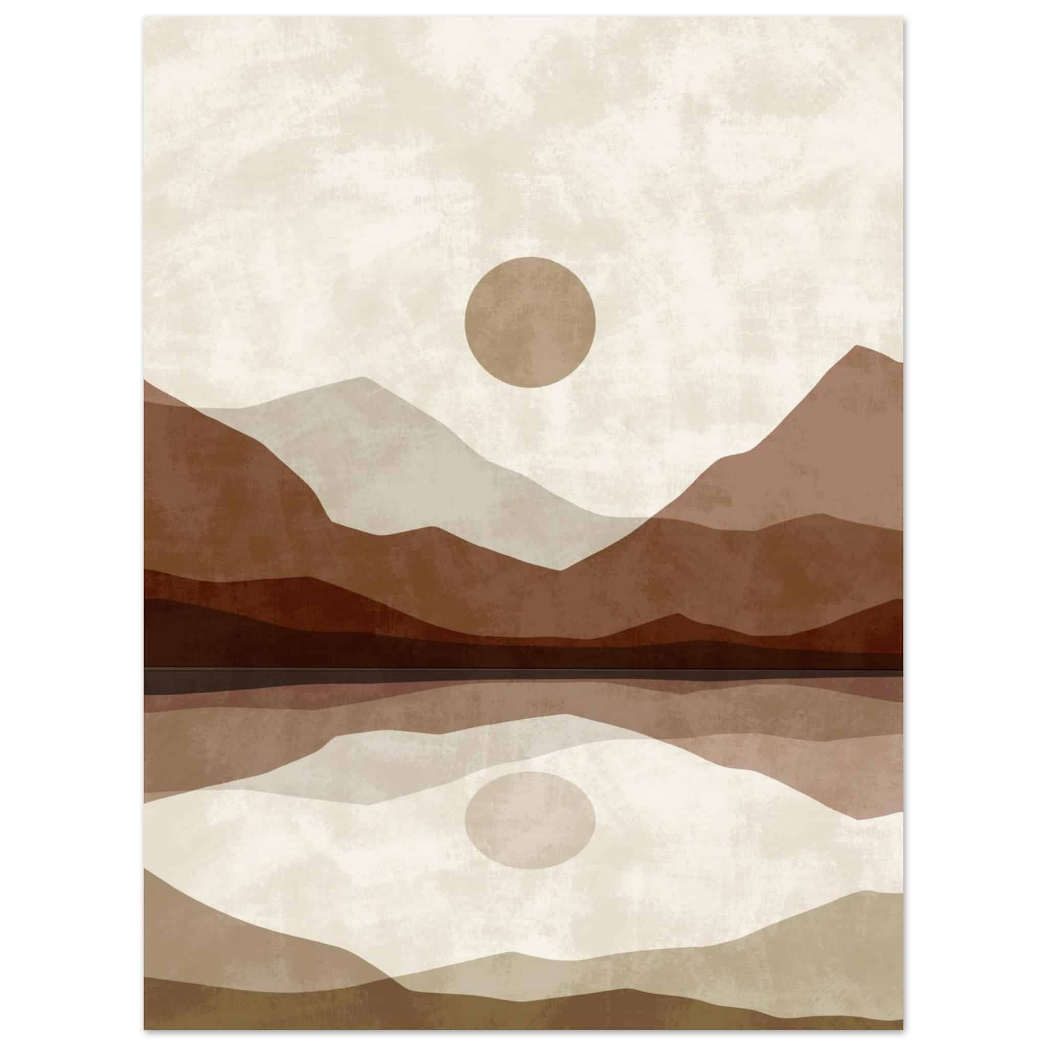 Artfulprints Poster Boho – Mirror mountain - 30x40 cm - Meerkleurig
