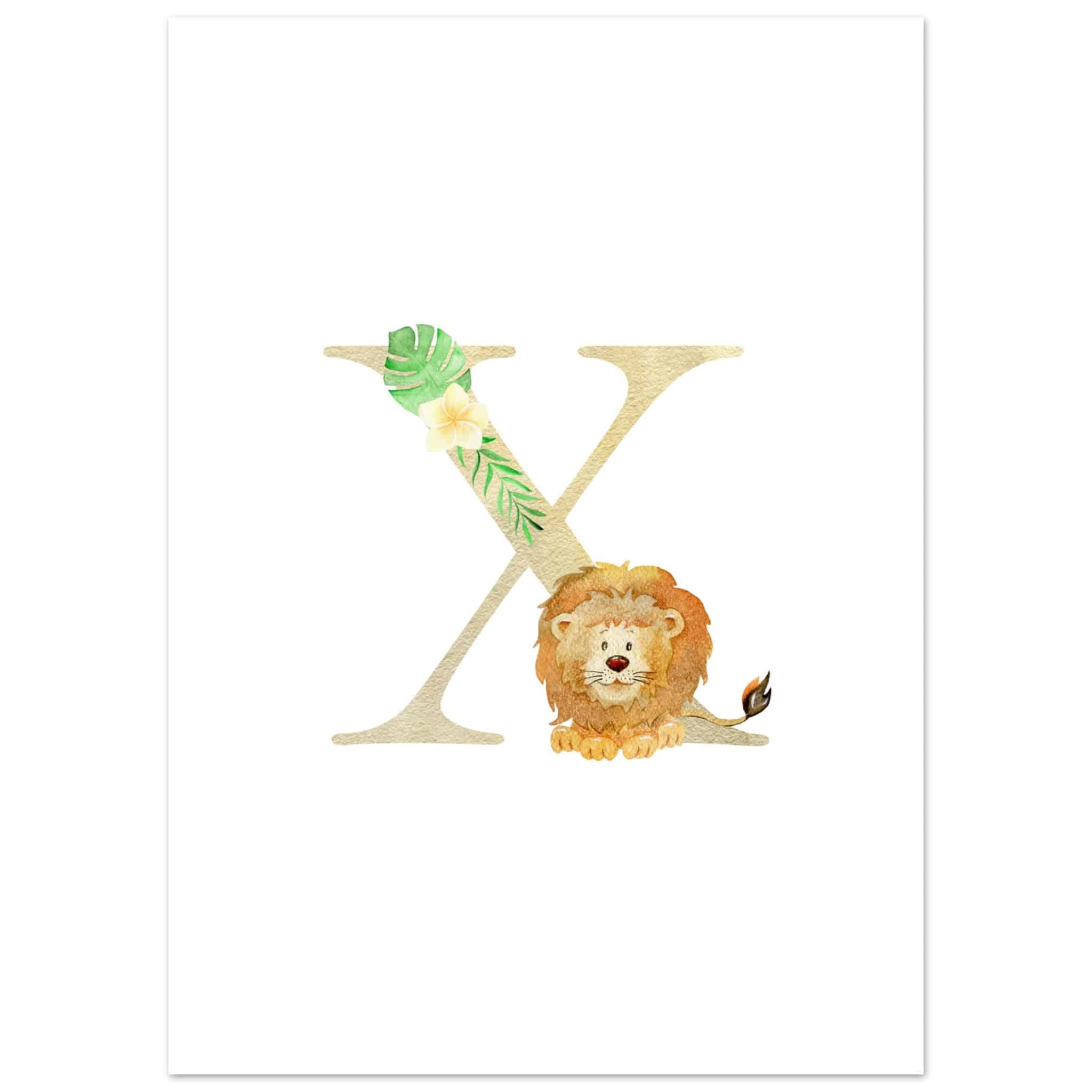 Artfulprints Poster Letter X kindernaam - 50x70 cm - Meerkleurig