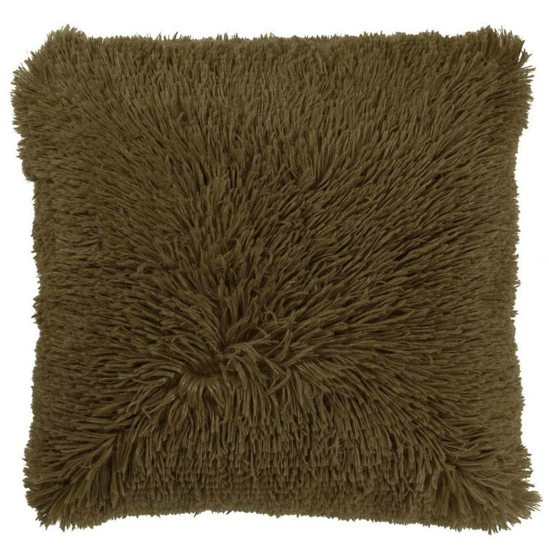 FLUFFY - sierkussen 60x60 cm - superzacht - XL kussen - Military Olive
