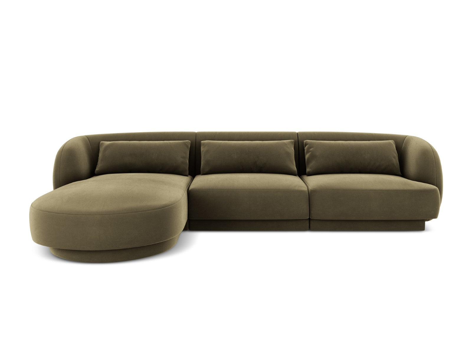 Cosmopolitan Design linker hoekbank Tulum 4-zits, flueel, groente - 15