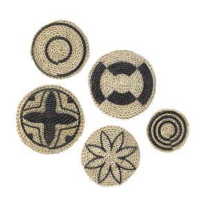 Art for the Home Rotan Wand decoratie Set van 5: 2x 25cm / 2x 18,5cm / Art for the Home Rotan Wand decoratie Set van 5: 2x 25cm / 2x 18,5cm /
