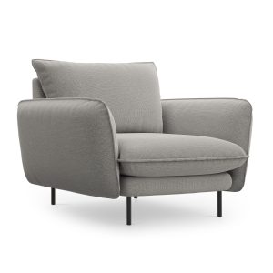 Cosmopolitan Design Fauteuil Vienna structurele stof, lichtgrijs – 94x Cosmopolitan Design Fauteuil Vienna structurele stof, lichtgrijs – 94x