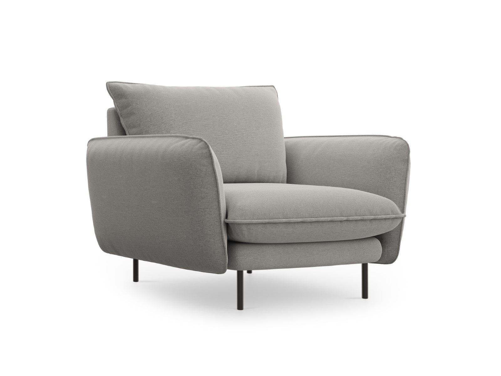 Cosmopolitan Design Fauteuil Vienna structurele stof, lichtgrijs - 94x