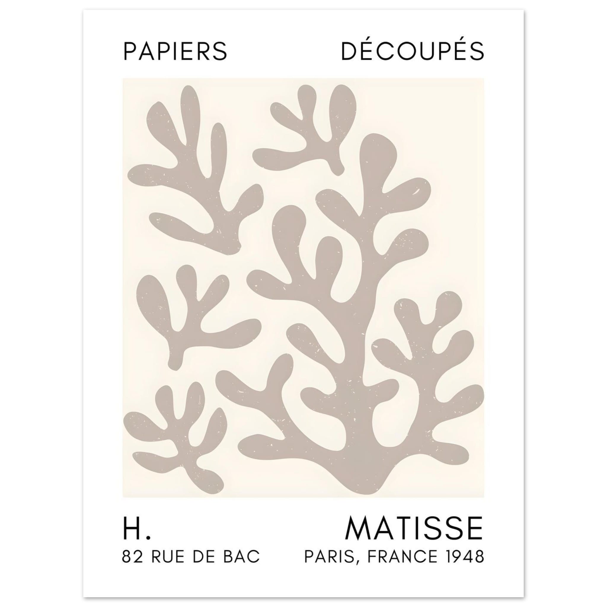 Artfulprints Poster Matisse – Coral shadows grey - 30x40 cm - Grijs
