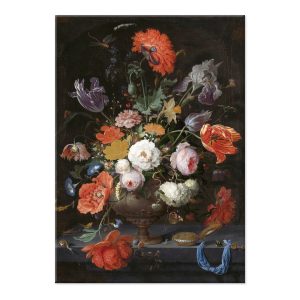 Art for the Home Canvas – Stilleven Bloemen en Horloge – 100x70cm Art for the Home Canvas – Stilleven Bloemen en Horloge – 100x70cm