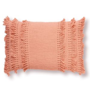FARA – Kussenhoes 40×60 cm – 100% katoen – met franjes – Muted Clay –