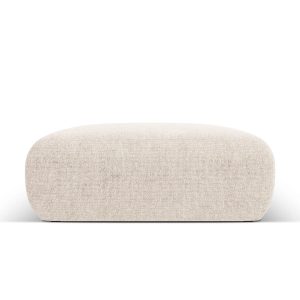 Cosmopolitan Design Poef Nolio 2-zits, chenille, lichtbeige – 100x100x Cosmopolitan Design Poef Nolio 2-zits, chenille, lichtbeige – 100x100x