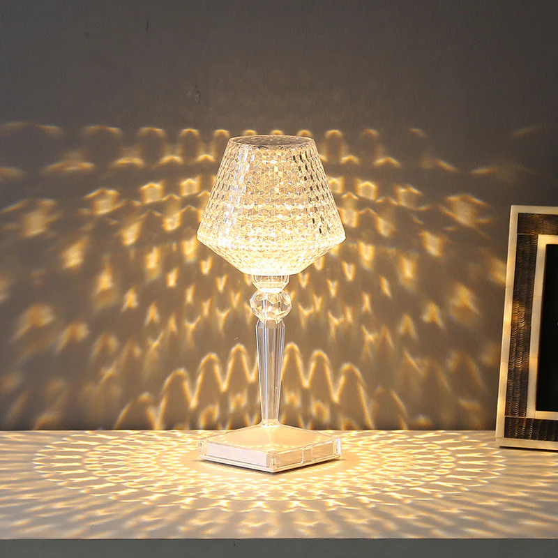 GlowLux – Kristallen LED Tafellamp met USB Oplaadbare Dimbare Verlichting
