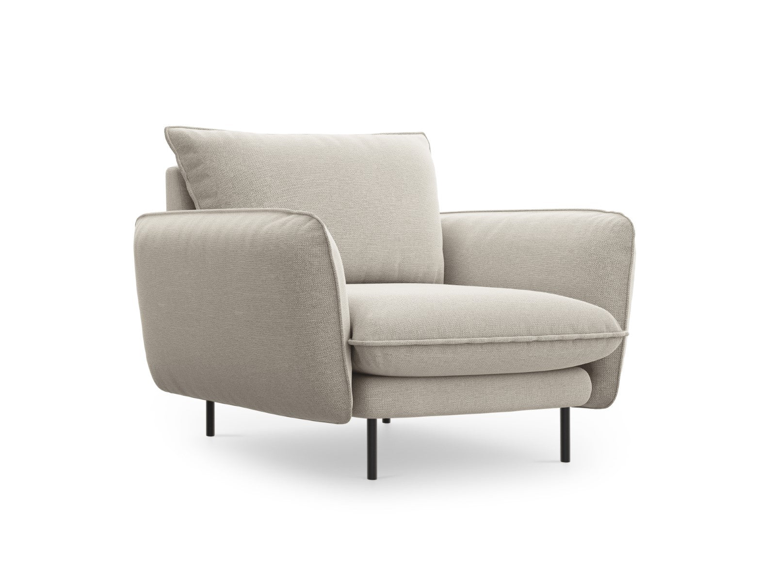 Cosmopolitan Design Fauteuil Vienna structurele stof, lichtbeige - 94x