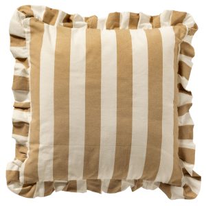 BELLA – sierkussen 45×45 cm – gestreept – ruches – Irish Cream – beige BELLA – sierkussen 45×45 cm – gestreept – ruches – Irish Cream – beige