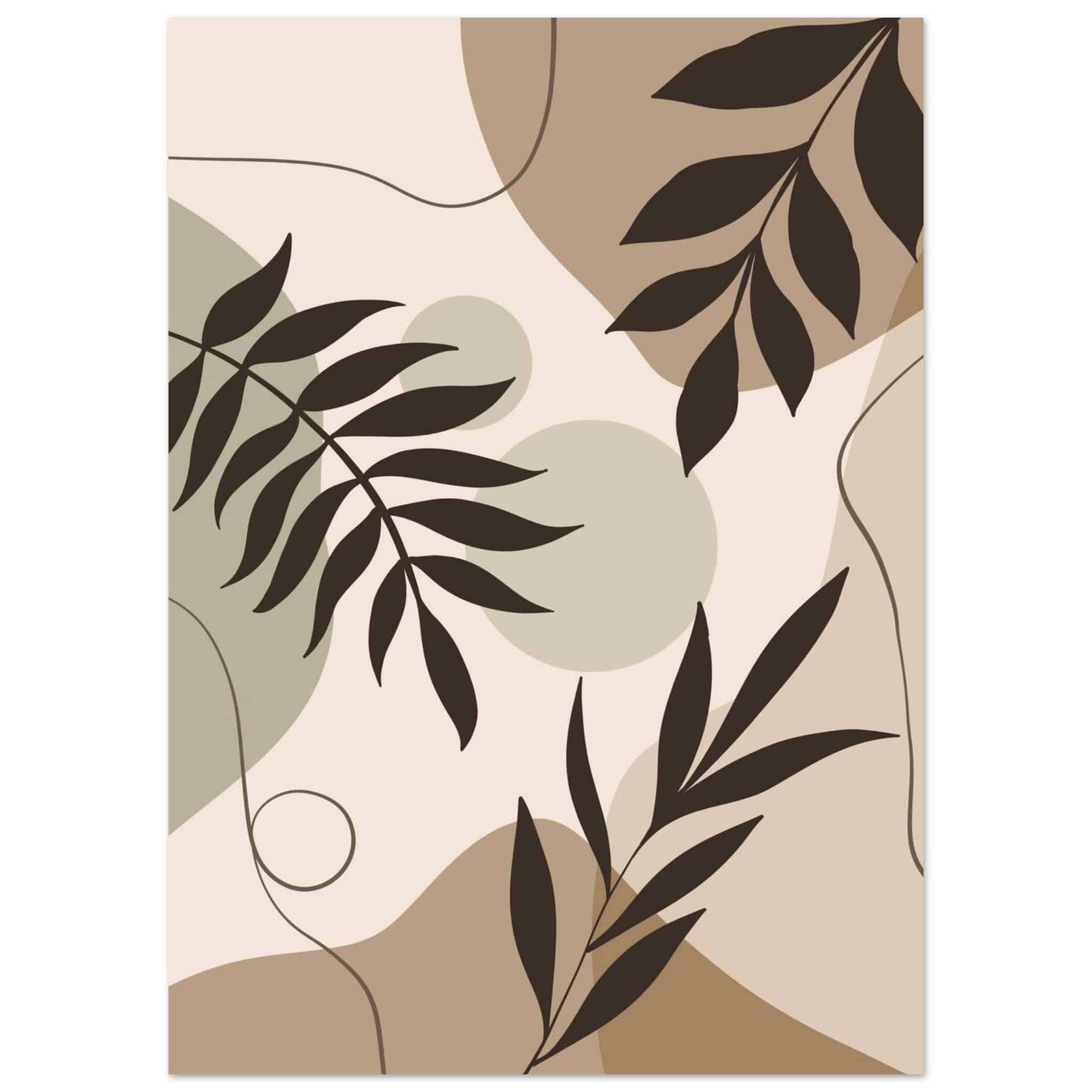 Artfulprints Poster Boho – Shaped leaves - 50x70 cm - Meerkleurig
