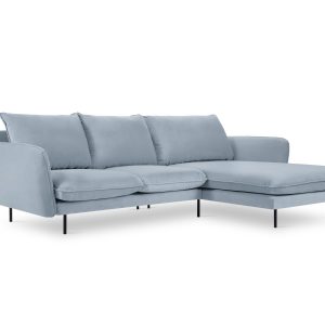 Cosmopolitan Design rechter hoekbank Vienna 5-zits, flueel, lichtblauw Cosmopolitan Design rechter hoekbank Vienna 5-zits, flueel, lichtblauw