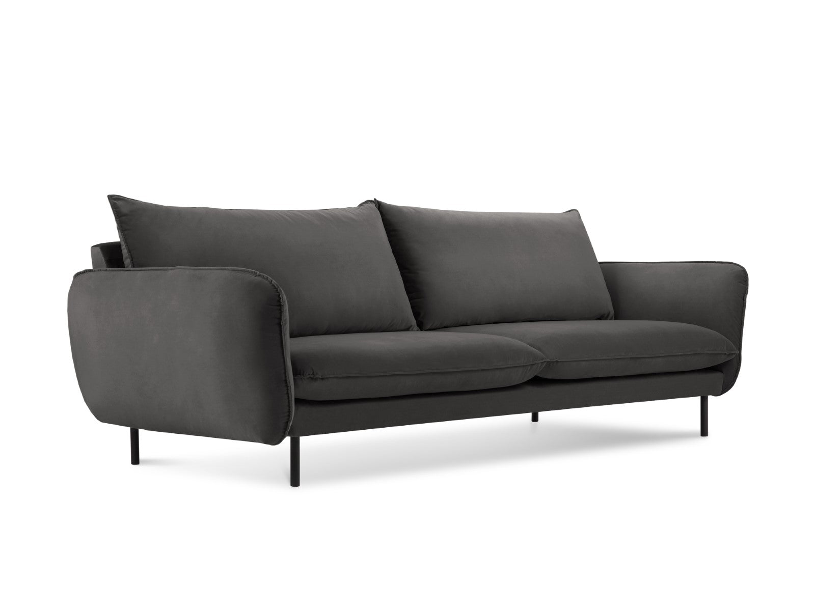 Cosmopolitan Design Bank Vienna 4-zits, flueel, donkergrijs - 92x230x9