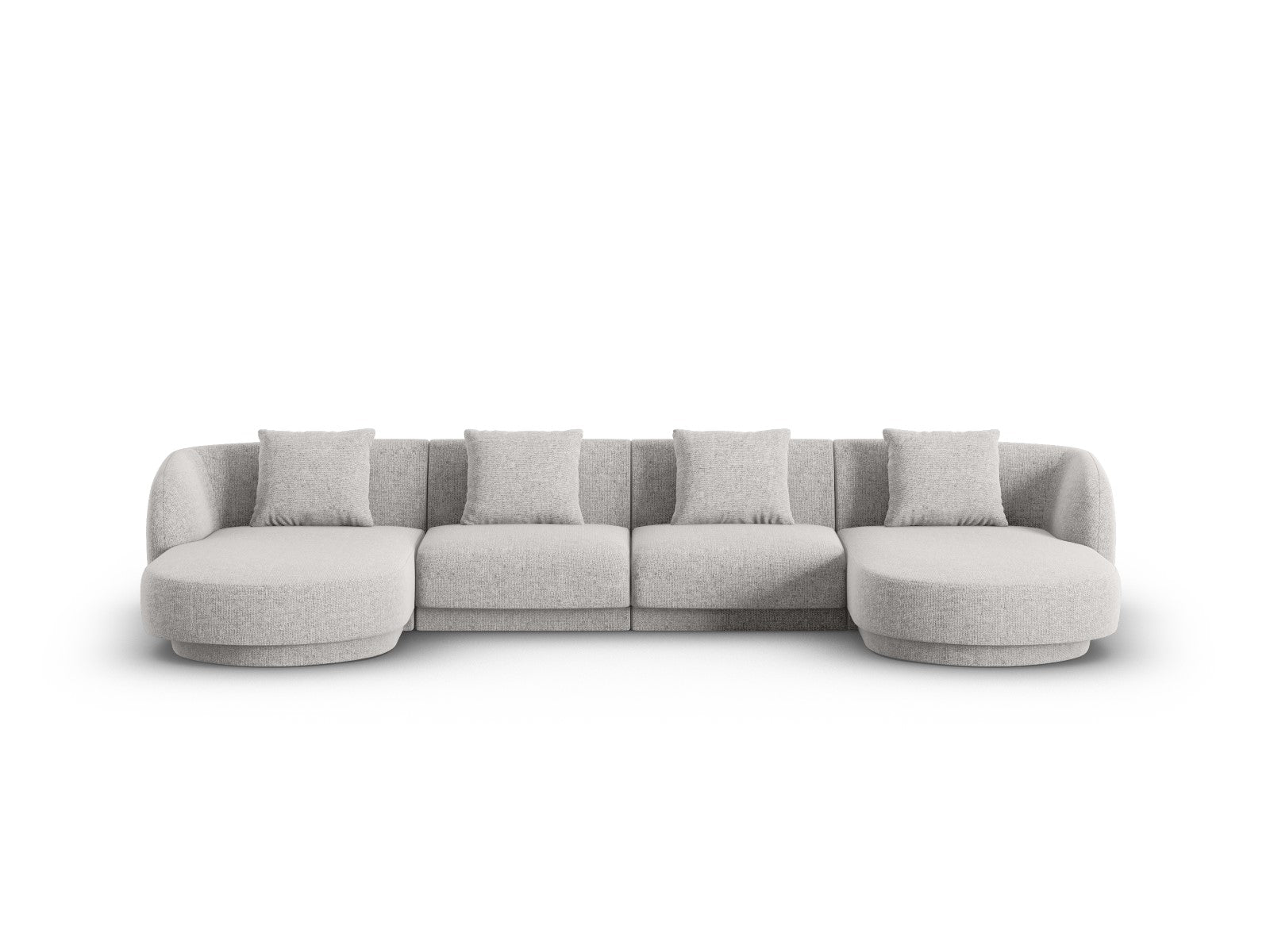 Cosmopolitan Design Panoramische bank Tulum 5-zits, chenille, lichtgri