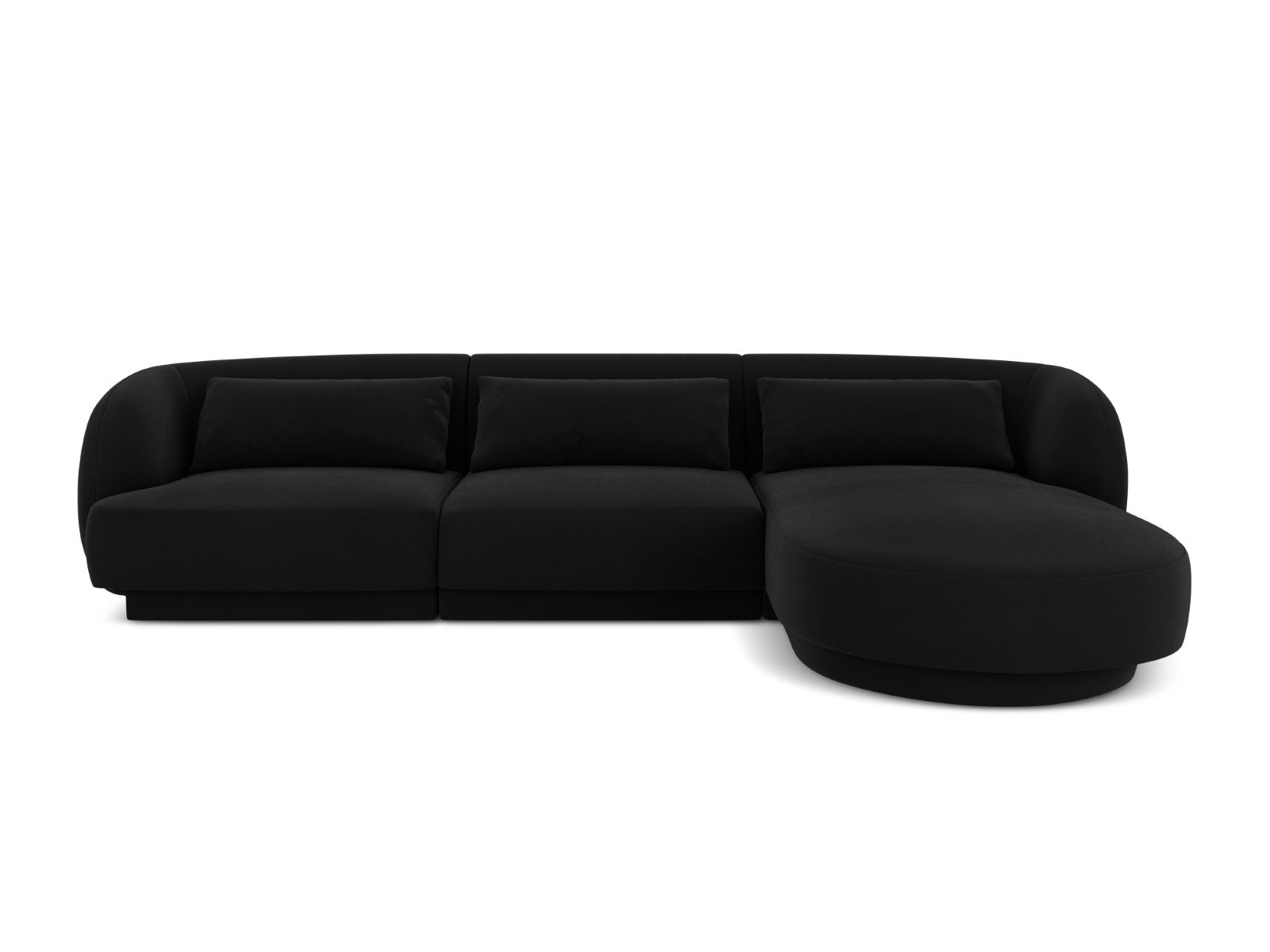 Cosmopolitan Design rechter hoekbank Tulum 4-zits, flueel, zwart - 156