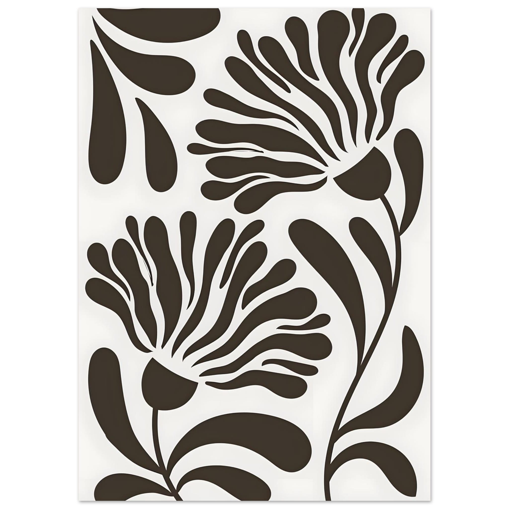 Artfulprints Poster Matisse – Wildflower line - 50x70 cm - Zwart / Wit