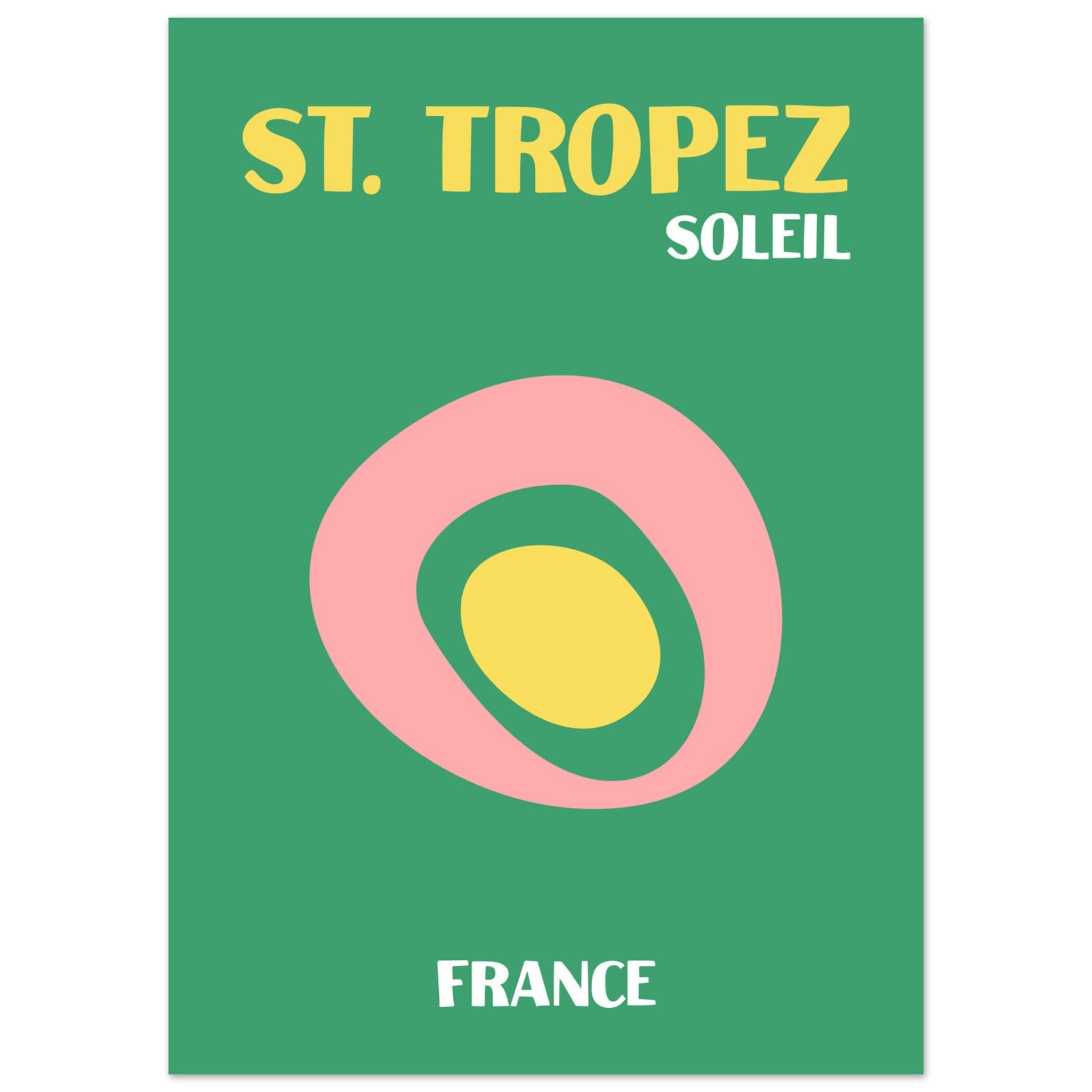 Artfulprints Poster Frankrijk - St. Tropez - 50x70 cm - Groen